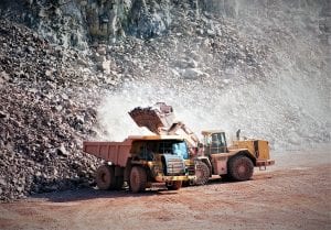 mining equipments on the mining site