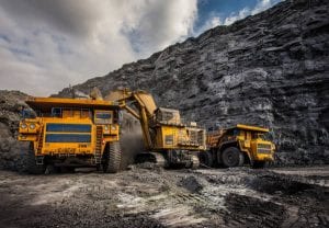 mining equipments on the mining site